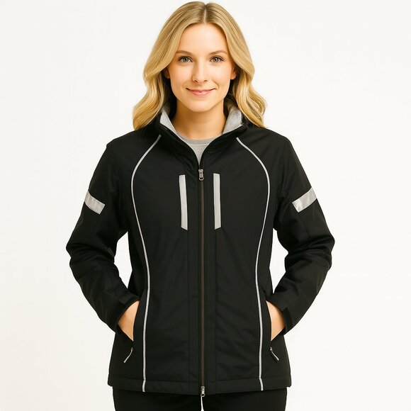 DESCENTE Jacket Size 10 ION-Body Titan-Thermo Black Reflective OutdoorBoard/Ski - Picture 1 of 13